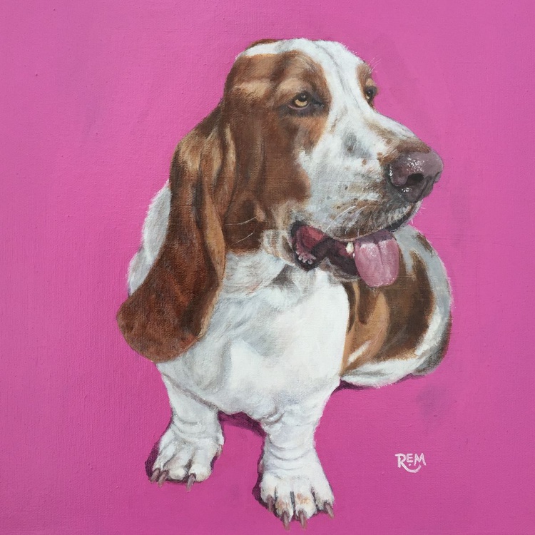 Basset Hound Acrylic Painting By Rosie Mark Artfinder