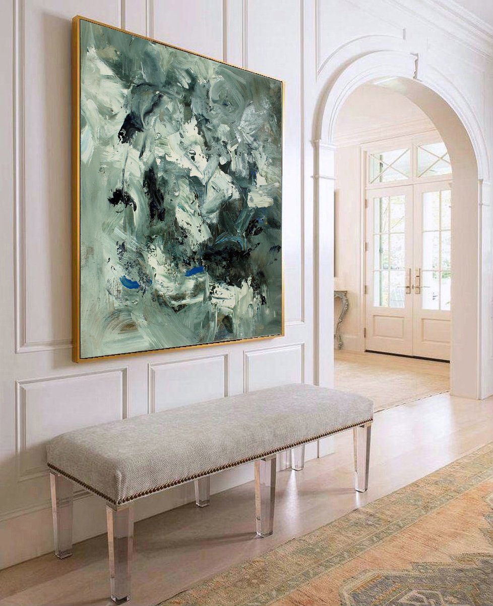 Abstract Oil Painting By Hugh Abernethy, 36 X 36, Kalcal, Original Artwork