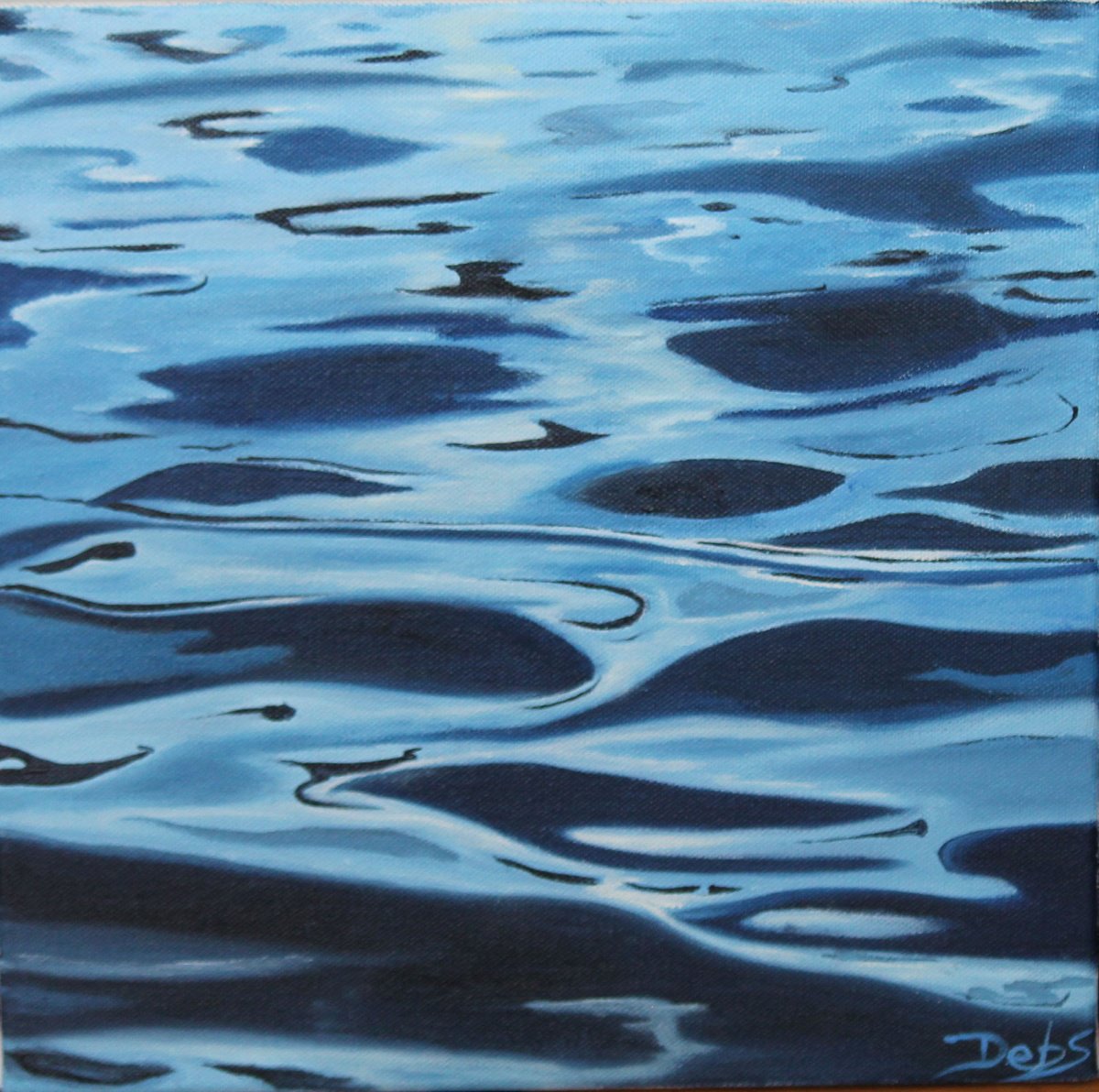 Impressionistic Landscape Oil Painting By Debbie Young, 12 X 12, Water, Original Artwork