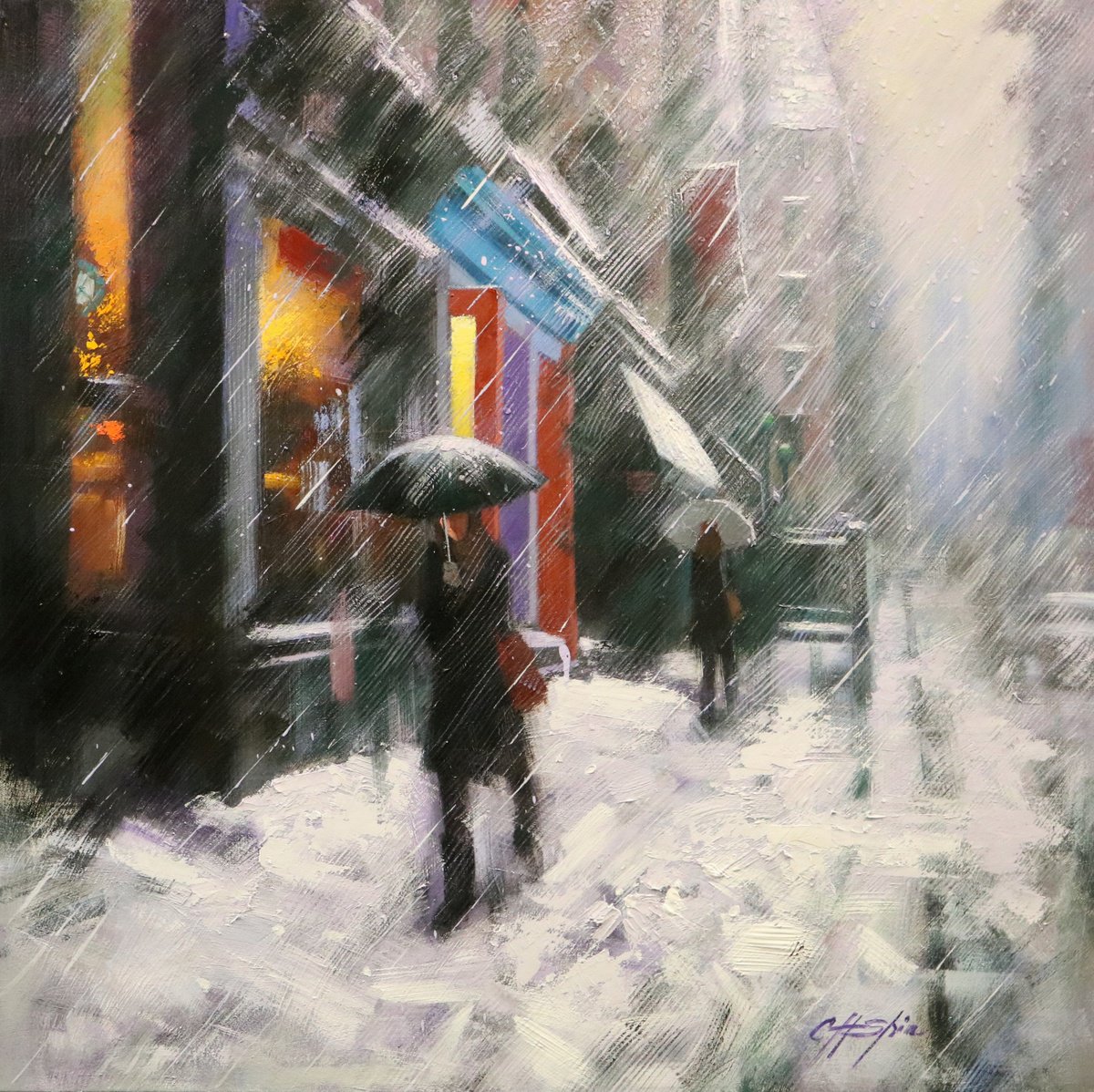 Winter Street in Soho by Chin H Shin