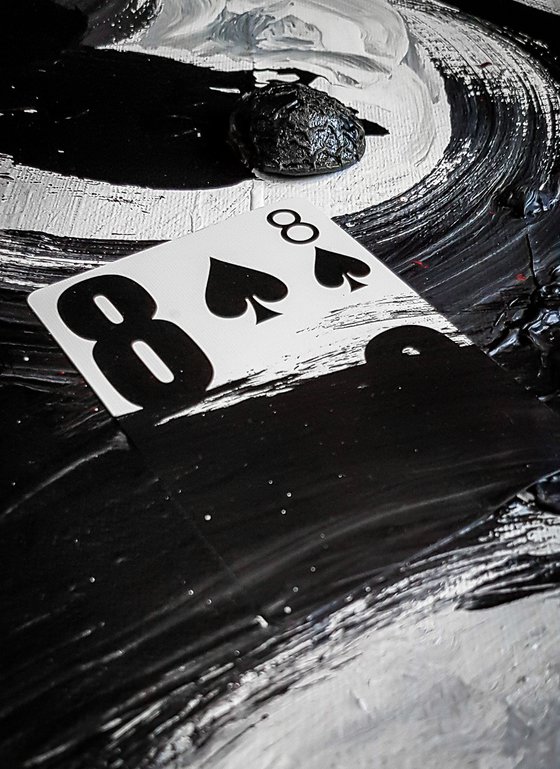 Black White Abstract Action painting. - 8 -