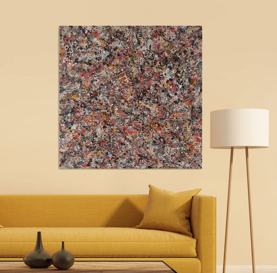 Modern J. Pollock style acrylic by M.Y.