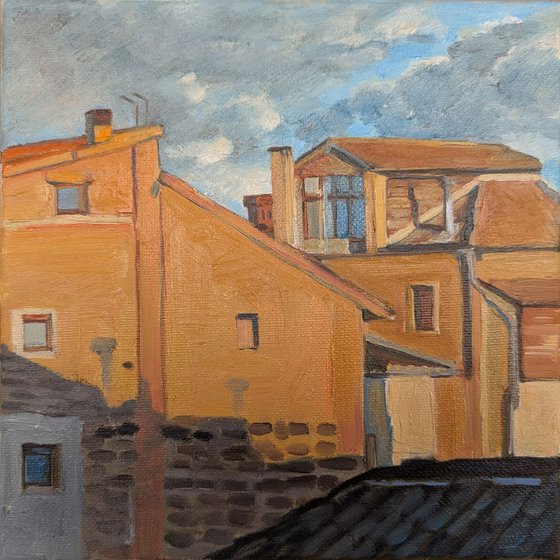 Ochre Rooftops Under the Northern Sky
