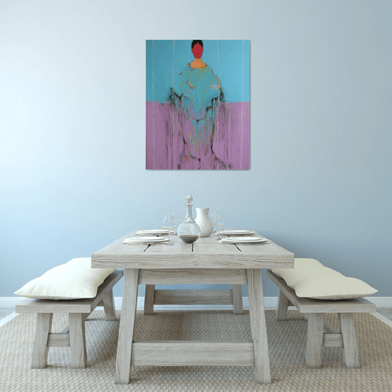 Pink And blue Figure