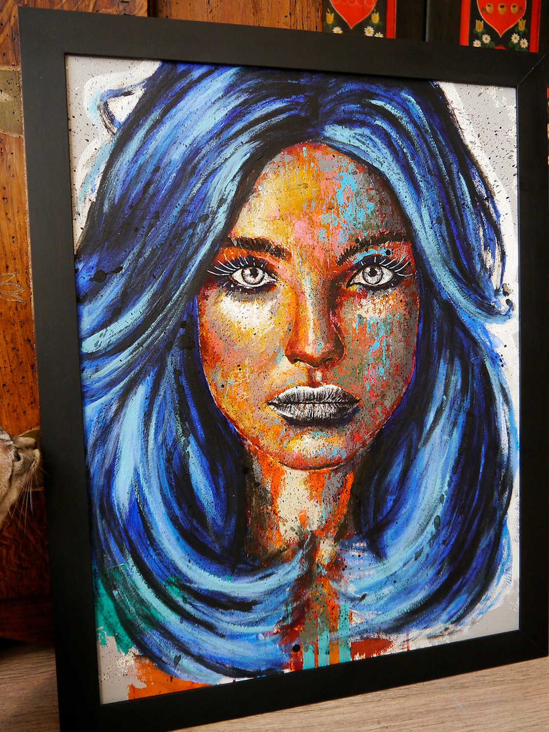 Portrait 20 PS 22 20 FRAMED Woman Gift Decorative Wall art Home deco