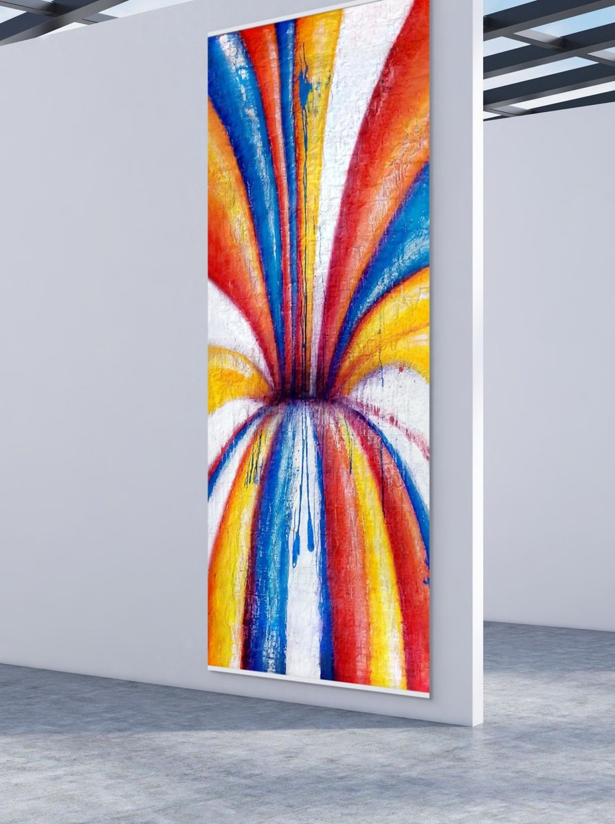 Urban And Pop Abstract Painting By Evgen Semenyuk, 41 X 118, Urban Pop Art Odyssey, Original Artwork