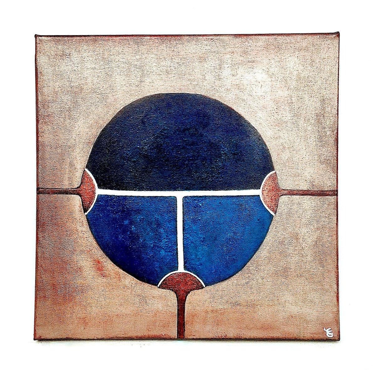 Geometric Abstract Acrylic Painting By Eleanor Gabriel, 12 X 12, Equation, Original Artwork