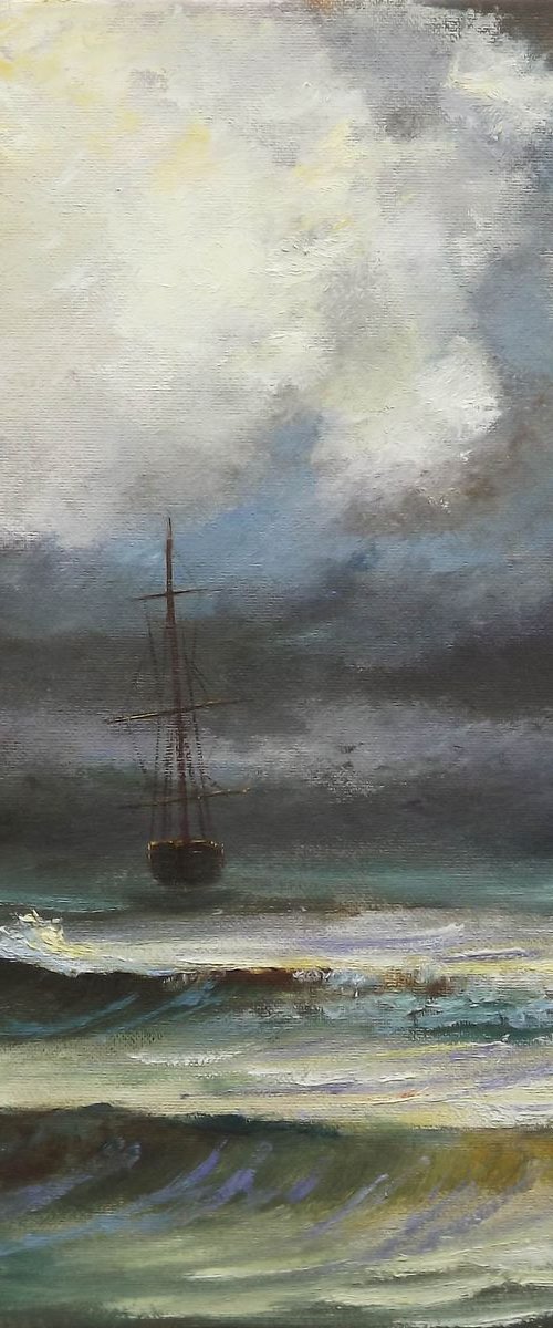 Boat in the Storm 3 by Evald