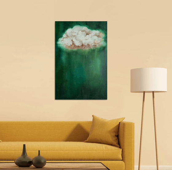 Abstract Green Cloud Modern Minimalist Nature