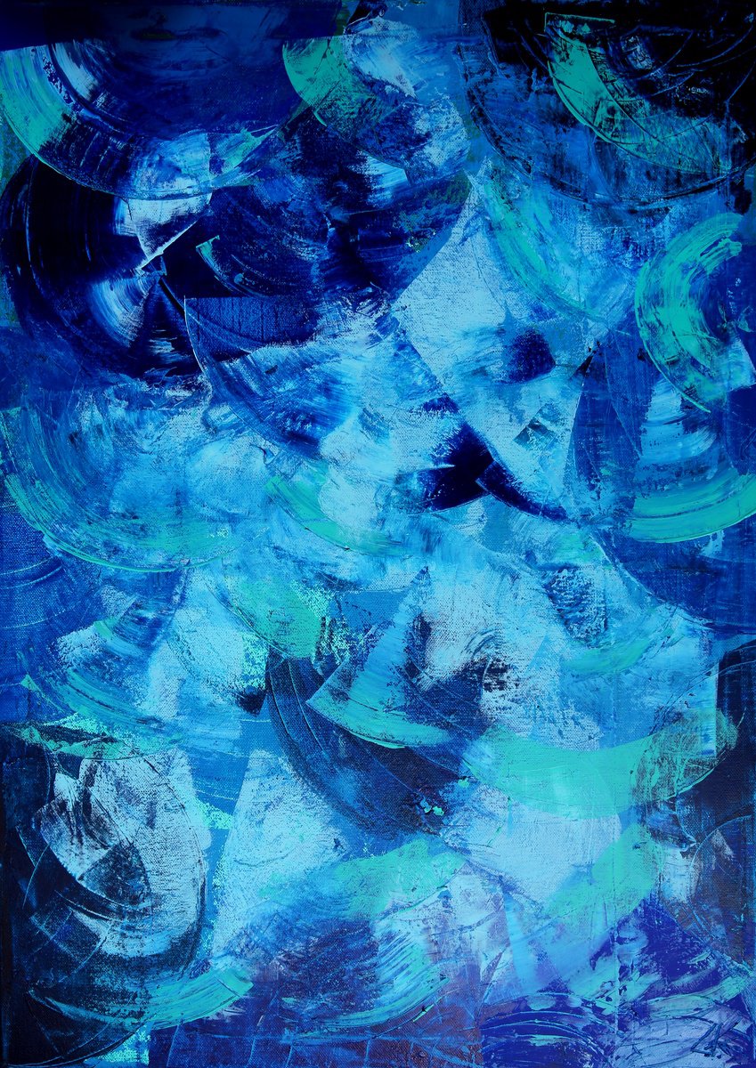 Organic Abstract Acrylic Painting By Denys Kuvaiev, 20 X 28, Your Kingdom Is Coming, Original Artwork