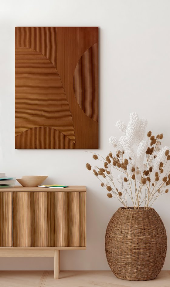 "Copper Field 5" Copper abstract textured art