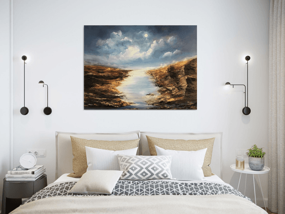 In the Path of Light, Large painting deep canvas