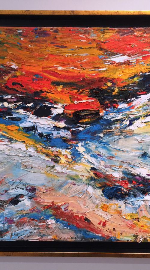 Abstract Sunset painting by Altin Furxhi