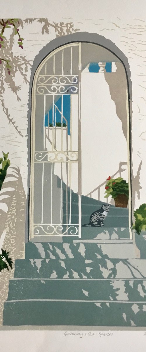 Gateway and cat Spetses by Rosalind Forster
