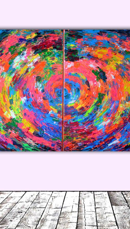 RESERVED!!! Gypsy Skirt Rounded - 200x100 cm - XXXL Large Modern Abstract Big Painting - Ready to Hang, Office, Hotel and Restaurant Wall Decoration by Soos Tiberiu