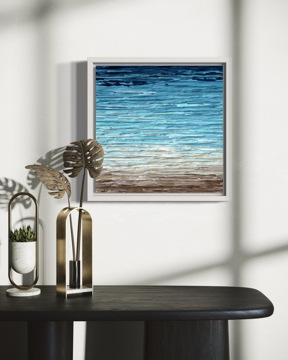 Abstract Landscape Acrylic Painting By Daniela Pasqualini, 10 X 10, Serenity Iv, Original Artwork