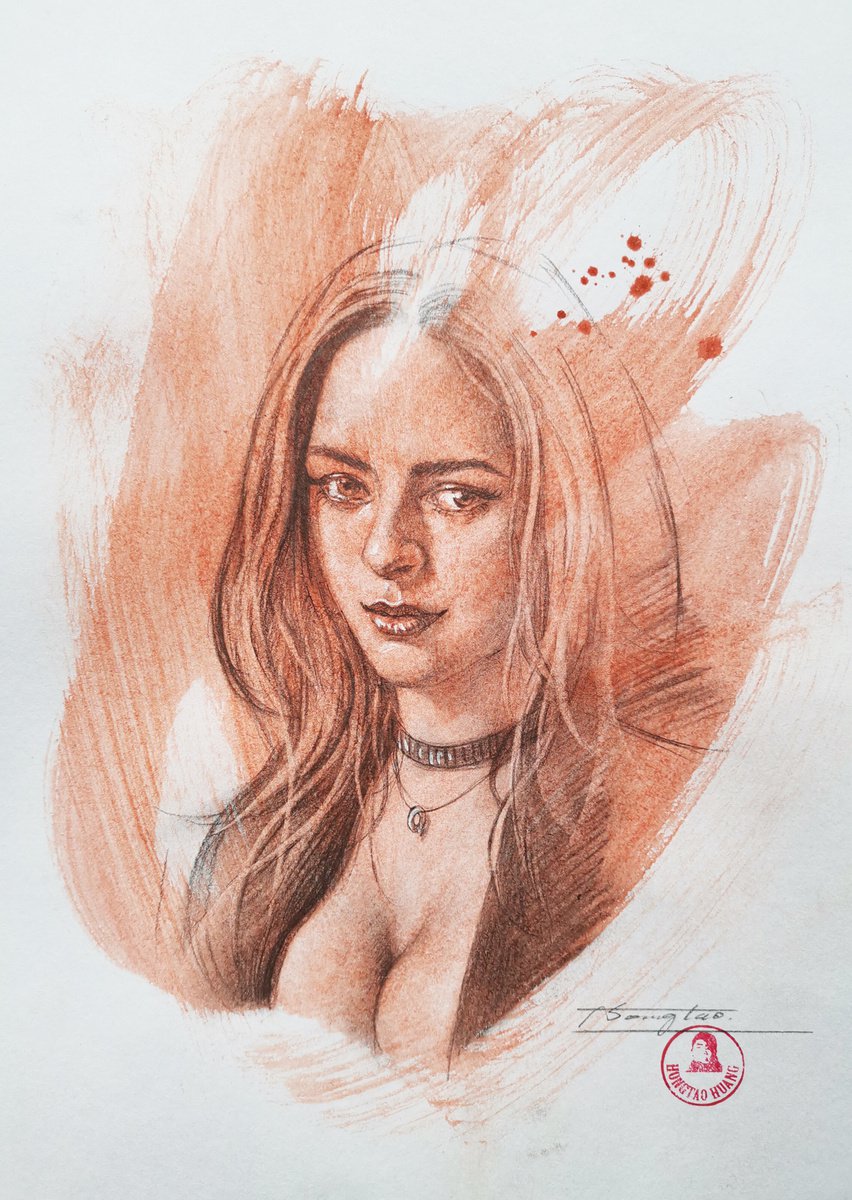 Drawing Portrait of girl#211018 by Hongtao Huang