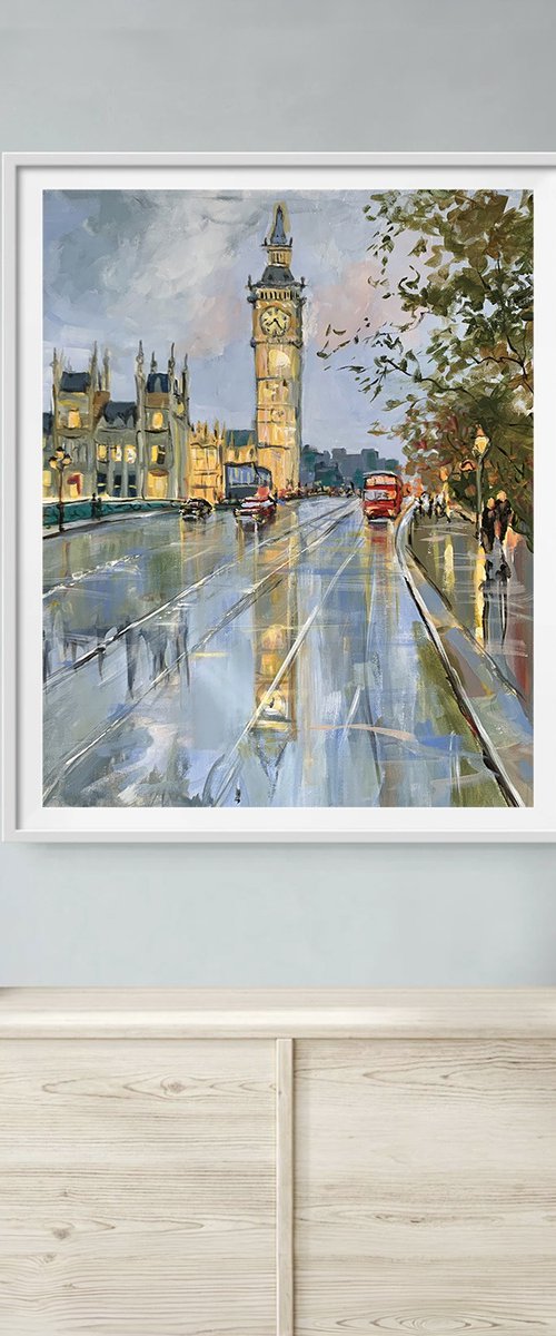 London Rain at Big Ben. by Vita Schagen