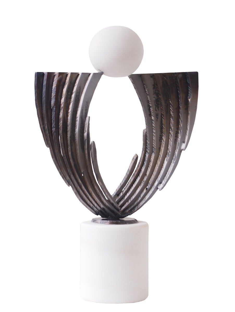 Urban And Pop Abstract Sculpture By Stevlin Yovchev, 9 X 15", "World Prize", Original Artwork