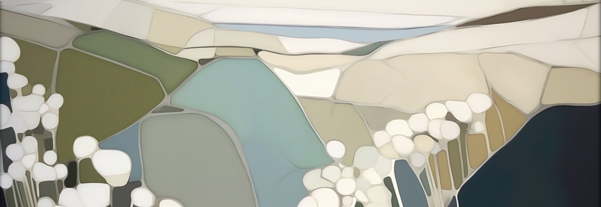 Abstract Acrylic Painting By V+V Kniazievi, 122 X 43", Memories Of Wimereux #2, Original Artwork