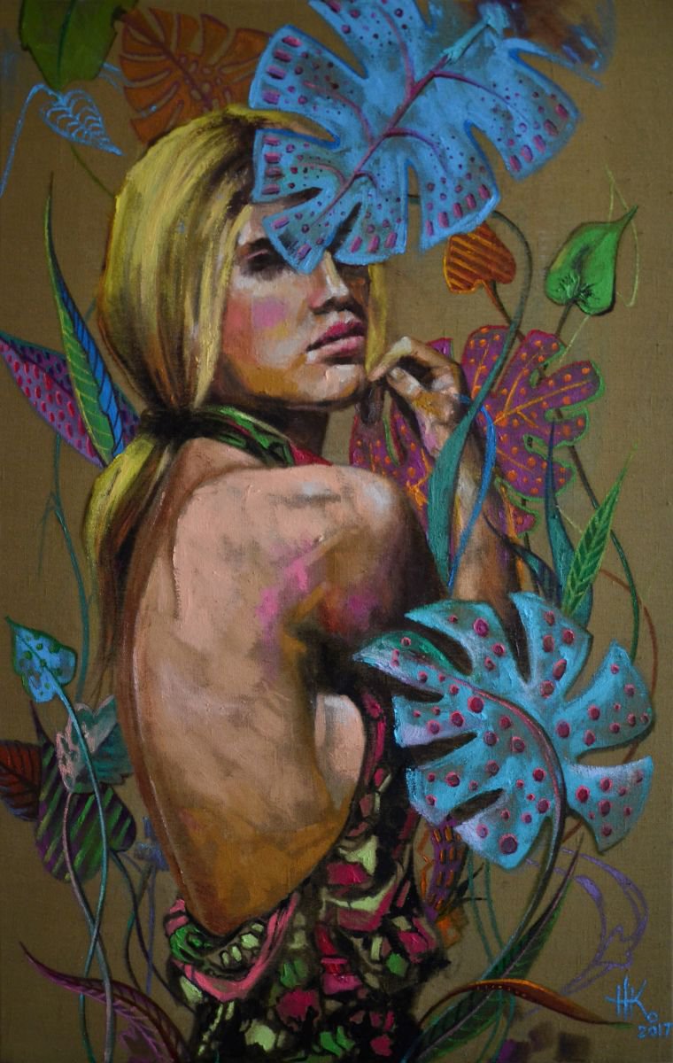 Expressive Portrait Oil Painting By Zhanna Kondratenko, 20 X 31", Amazon, Original Artwork