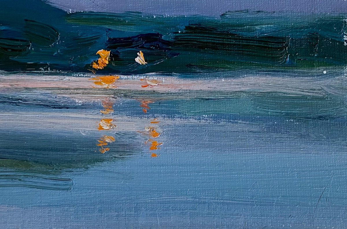 Evening on the lake 9х14 cm| oil painting by Nataliia Nosyk