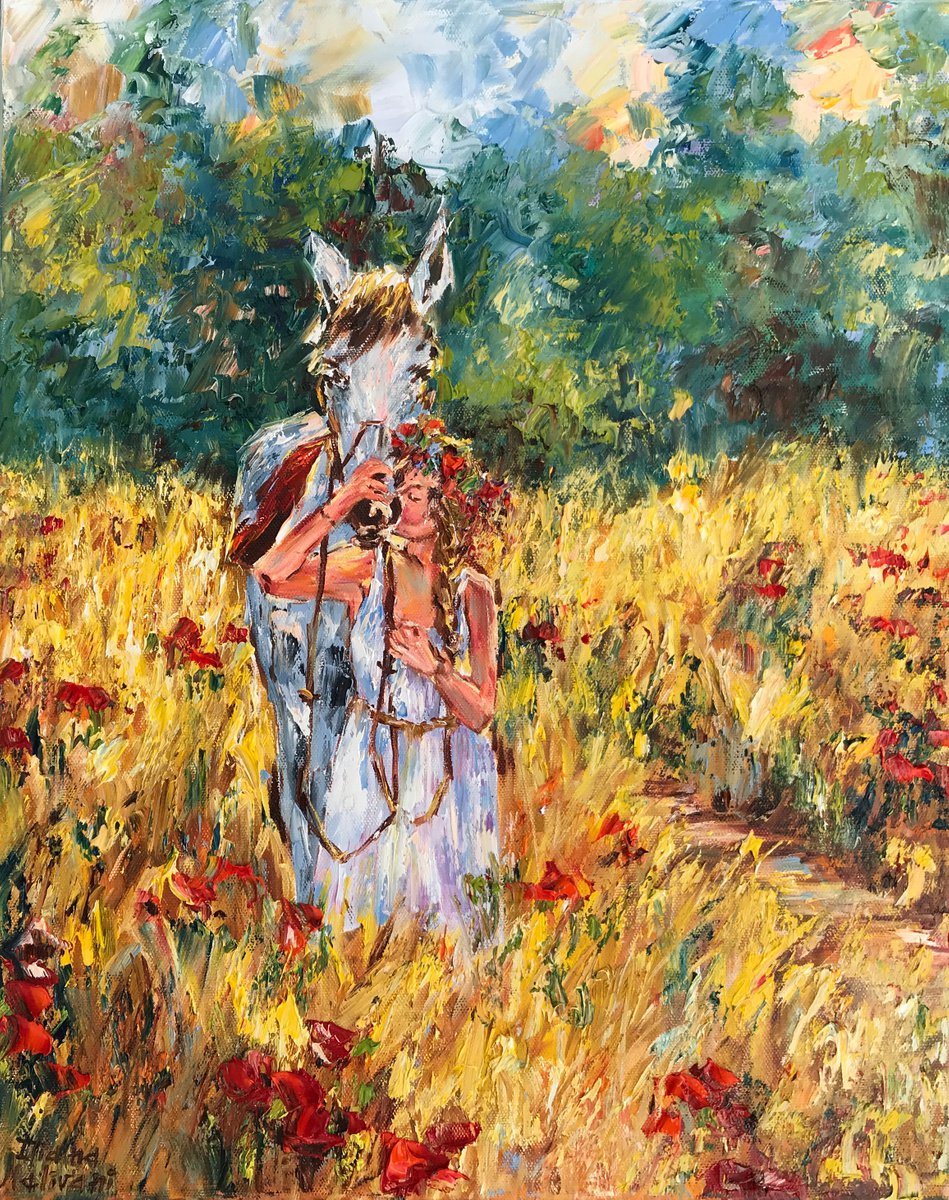 Poppies At Sunset By Diana Malivani, 16 X 20, Artwork For Sale On Artfinder