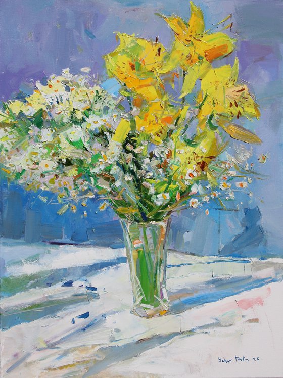 " Lily and daisies "