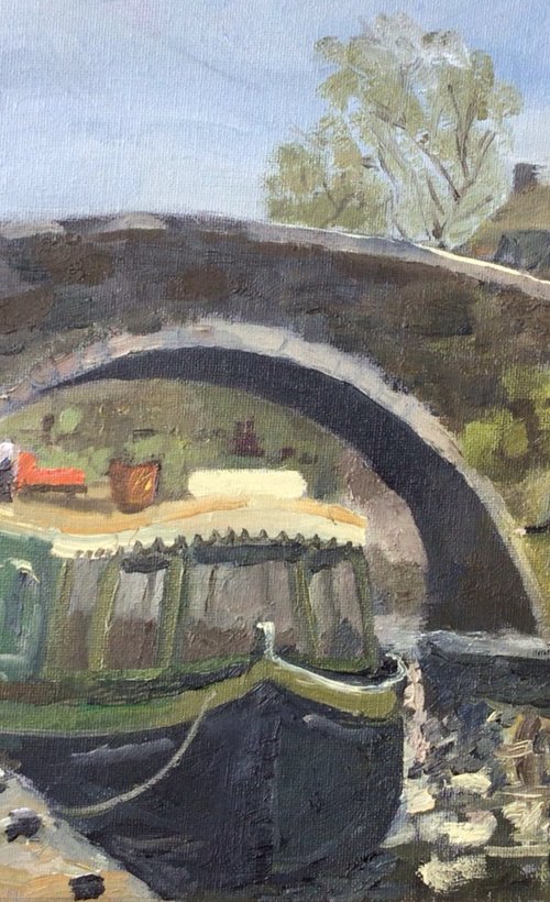 On the Brecon and Monmouth Canal, oil painting. by Julian Lovegrove Art