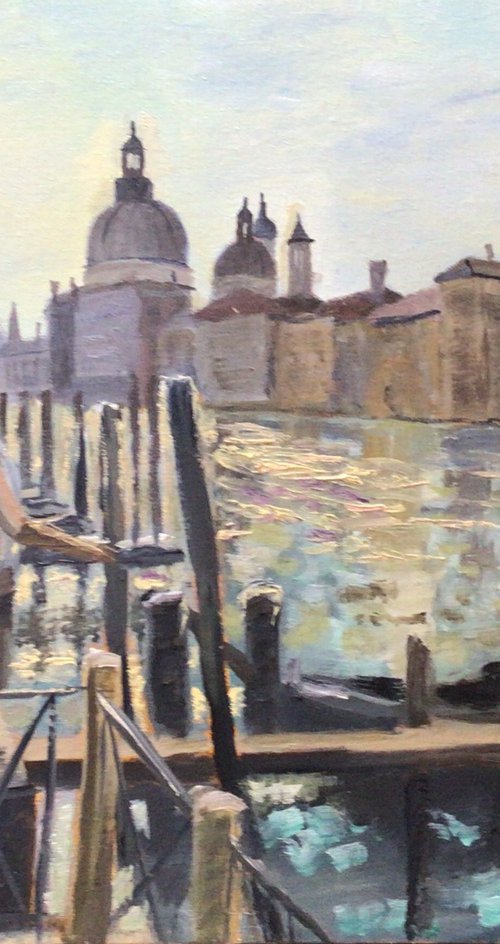 Morning on the Grand Canal, Venice oil painting by Julian Lovegrove Art