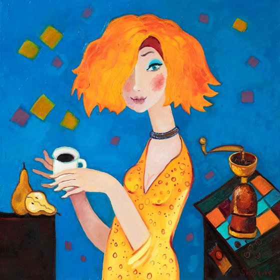 Morning Coffee. French Girl.