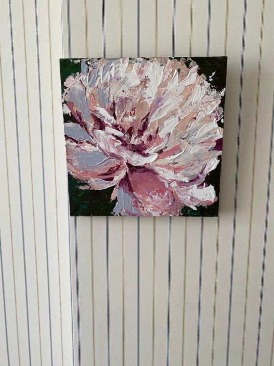 Peony original acrylic flower painting on canvas