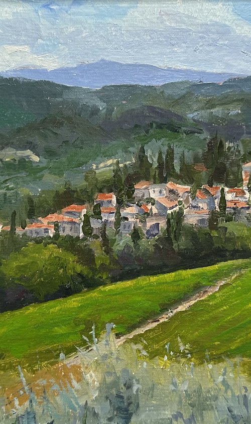 Tuscan Hill Top village by Toni Swiffen