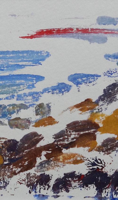 Monoprint seascape by Teresa Tanner