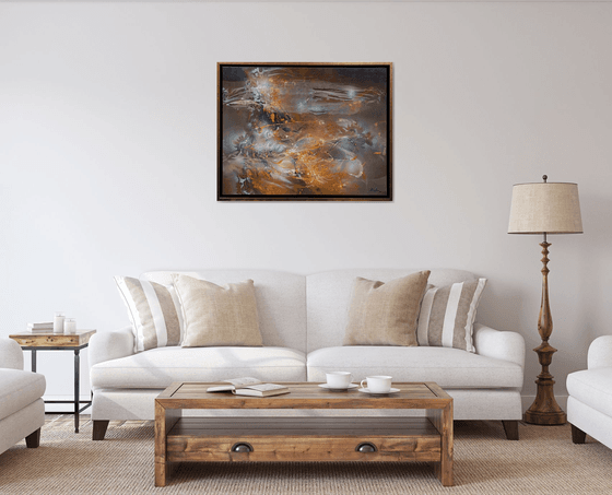 Large framed autumn abstract