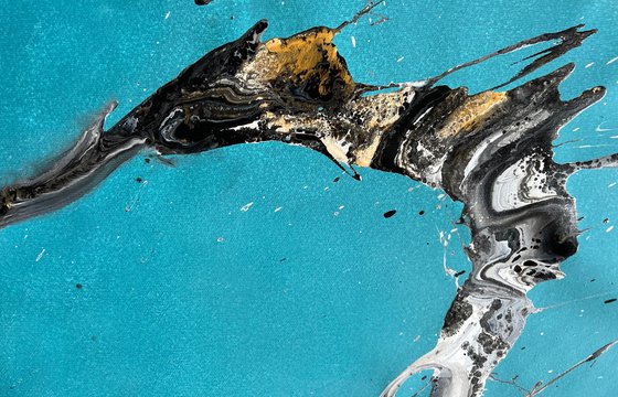 Abstract Turquoise and Gold