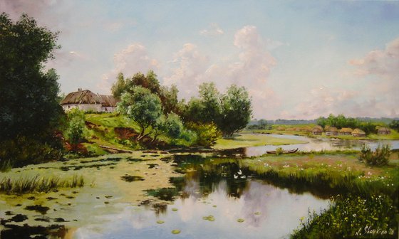 Ukrainian Countryside River Scene