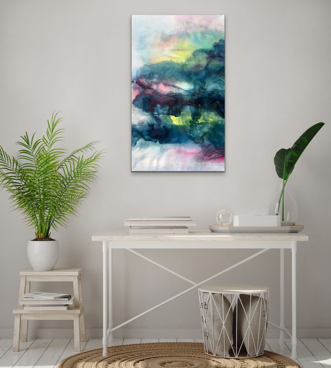 Deep I colored abstract artwork I 100 x 60 cm by Kirsten Schankweiler