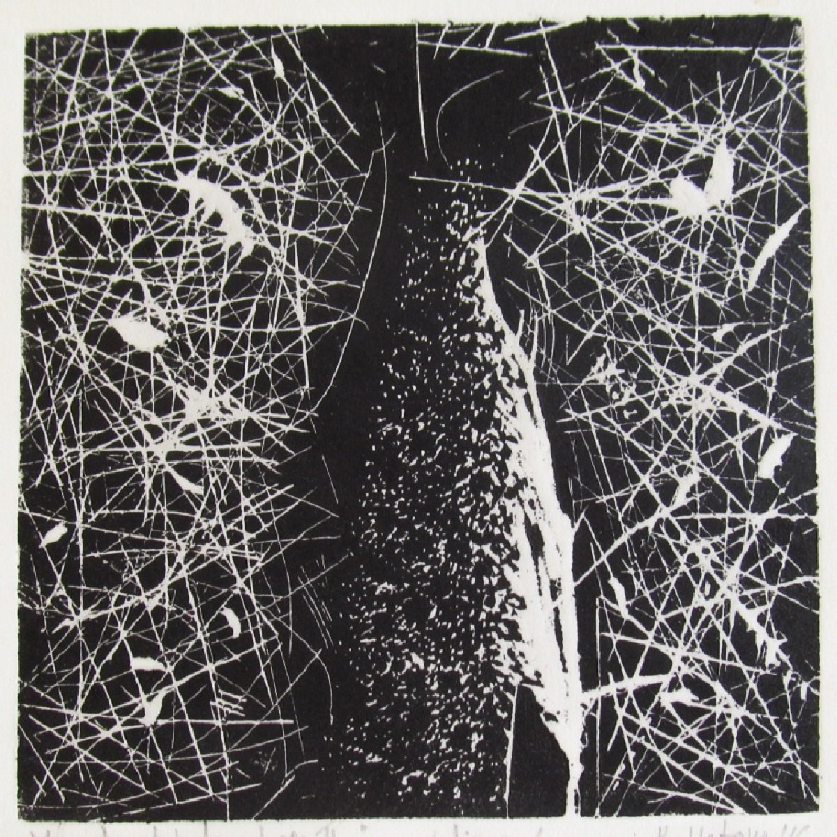 Expressive Animal Linocut By Kristina Vatova, 6 X 6", "You Don