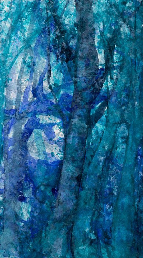In the woodland : The witches trees 6 - abstract watercolor by Fabienne Monestier