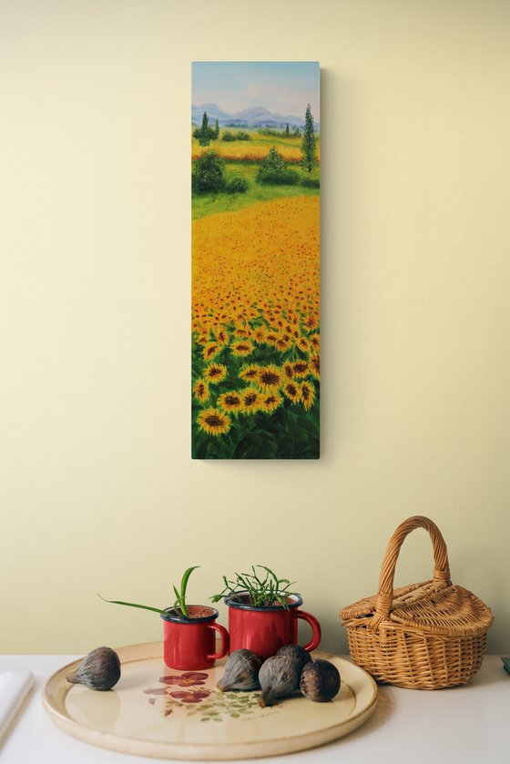 Sunflowers field in Tuscany