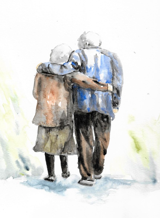 Together Old Couple By Marjan S Art Artfinder