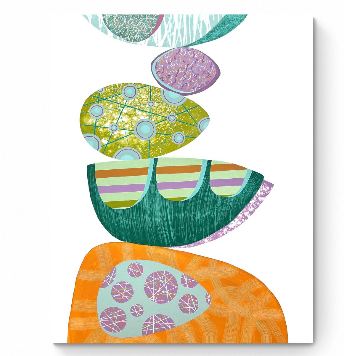 Abstract Acrylic Painting By Cristina Dalla Valentina, 31 X 39, Equilibrium 5, Original Artwork