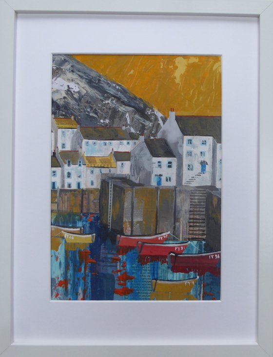 Polperro, yellow sky