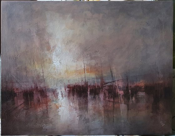 " Harbor of destroyed dreams - Shades Of Deep Madder " SPECIAL PRICE !!! W 90 x H 70 cm
