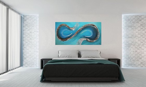Breakers - Abstract Supersize Painting- Acrylic Canvas Art - Wall Art - Large Painting - Blue Art - Modern Art