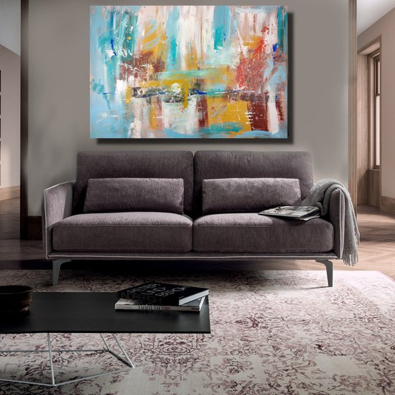 large paintings for living room/extra large painting/abstract Wall Art/original painting/painting on canvas 120x80-title-c678