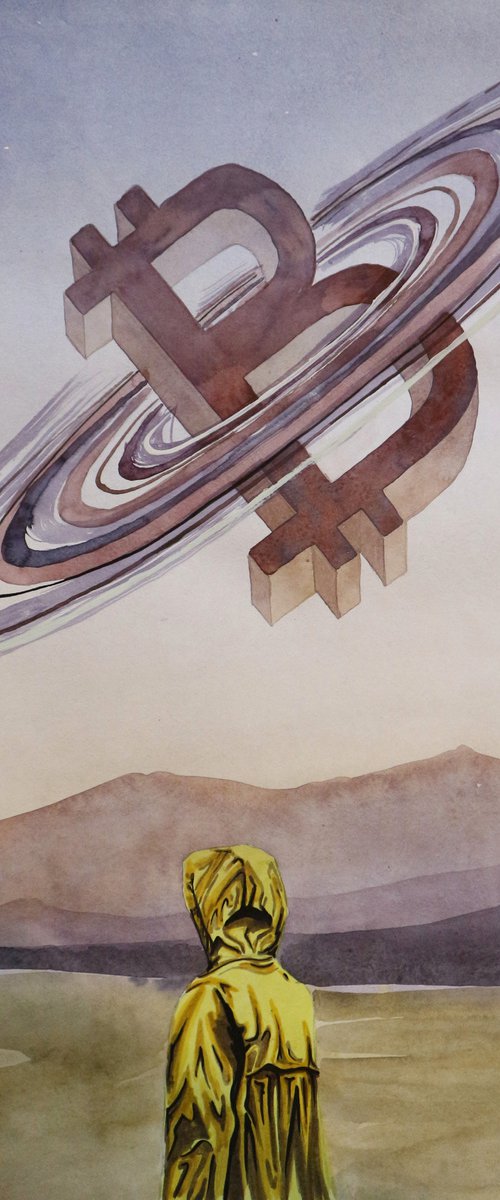 Part I "Walk up" 2021  Watercolor on paper 60x42 by Eugene Gorbachenko