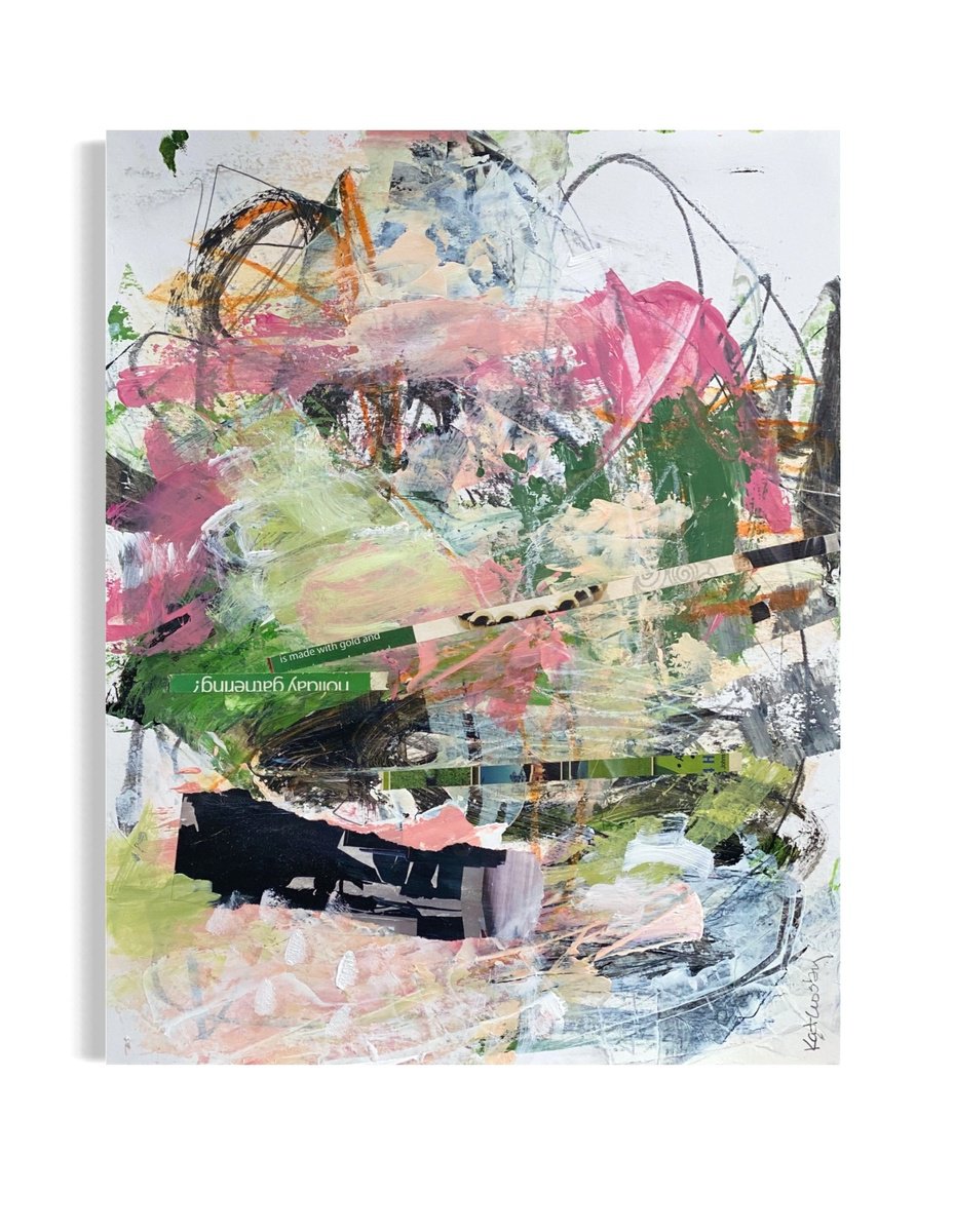 Organic Abstract Collage By Kat Crosby, 11 X 14", The Gathering, Original Artwork