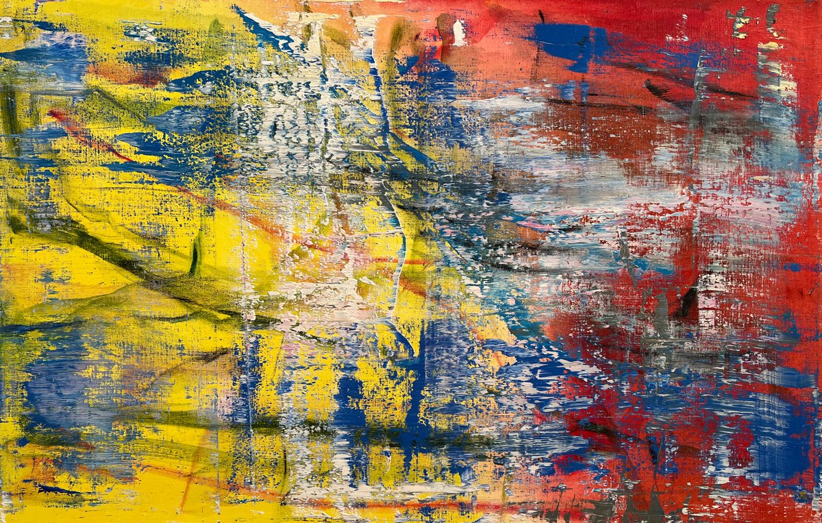 Organic Abstract Oil Painting By Florina Breazu, 40 X 26, 2022, Original Artwork